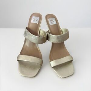 DV by Dolce Vita Selsta Metallic Gold Heeled Sandals Size 12
